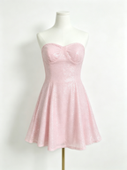 Pink Sequin Halter Cowl Neck Mini Dress